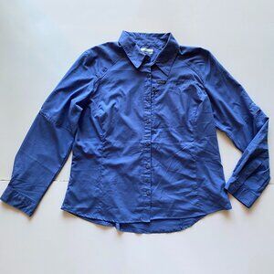 Columbia Omni Shade Sun Protection Button Up Long Sleeve Women’s XL Blue